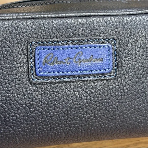 Robert Graham NWT Black Remy V Leather Toiletry Dopp Kit Travel Grooming Bag - Picture 4 of 6